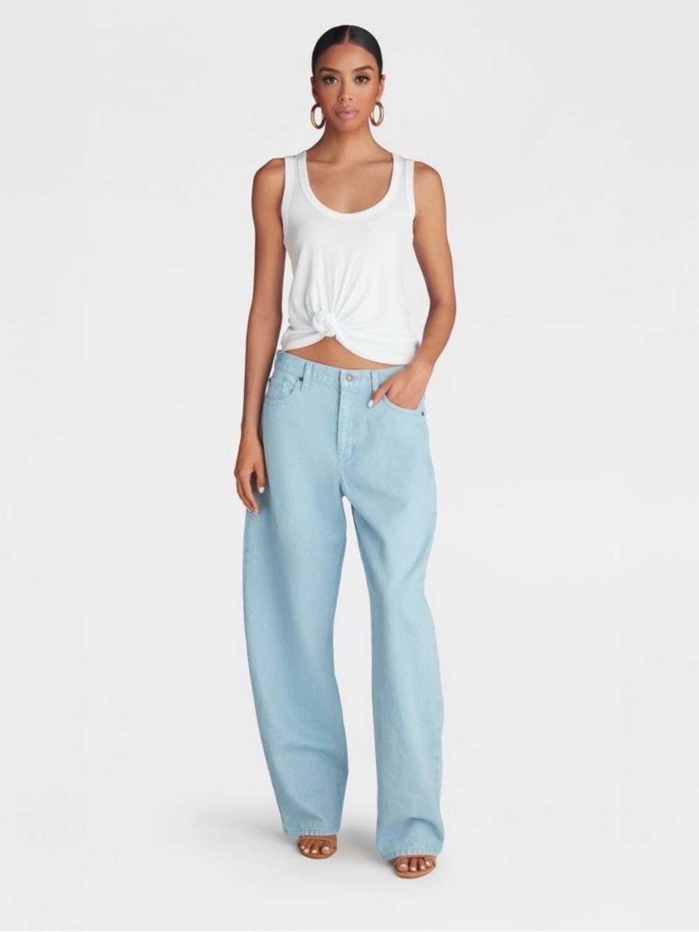 High-Rise Wide Leg Jeans in Light Blue Wash